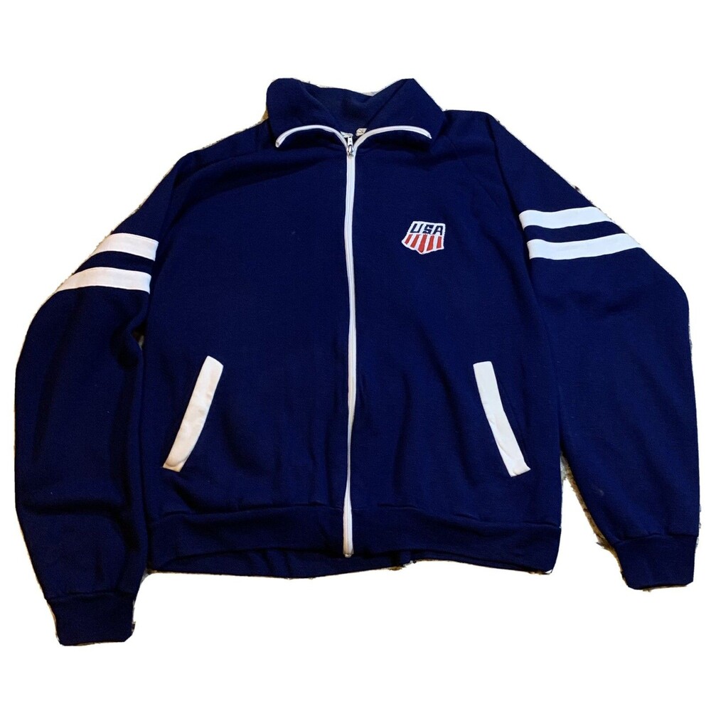 Vintage ADD IN By Jason Empire Team USA Track Jacket 70s Warm Up Retro Women XL